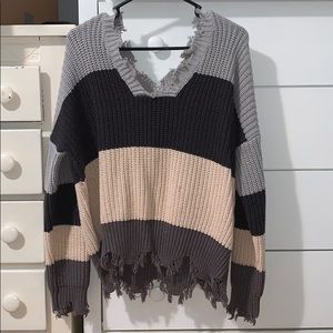 Distressed sweater (neutral)